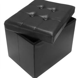New Storage Leather Ottoman Folding Foot Stool
